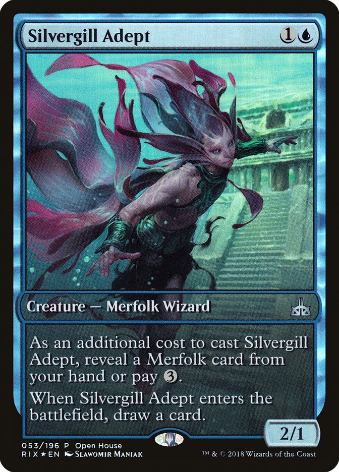 Silvergill Adept (Open House) (Extended Art) [Rivals of Ixalan Promos] | Shuffle n Cut Hobbies & Games