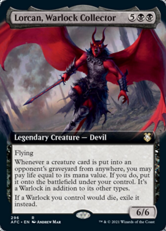 Lorcan, Warlock Collector (Extended Art) [Dungeons & Dragons: Adventures in the Forgotten Realms Commander] | Shuffle n Cut Hobbies & Games