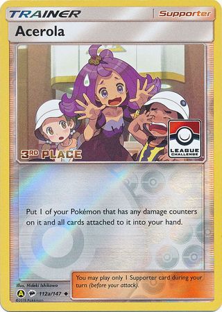 Acerola (112a/147) (League Promo 3rd Place) [Sun & Moon: Burning Shadows] | Shuffle n Cut Hobbies & Games