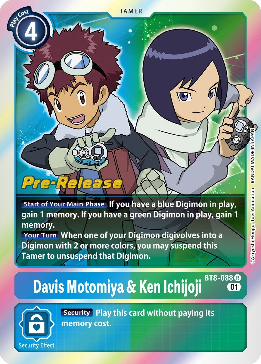Davis Motomiya & Ken Ichijoji [BT8-088] [New Awakening Pre-Release Cards] | Shuffle n Cut Hobbies & Games