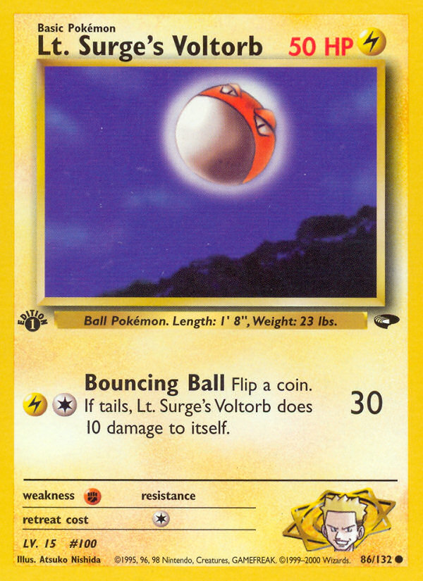 Lt. Surge's Voltorb (86/132) [Gym Challenge 1st Edition] | Shuffle n Cut Hobbies & Games