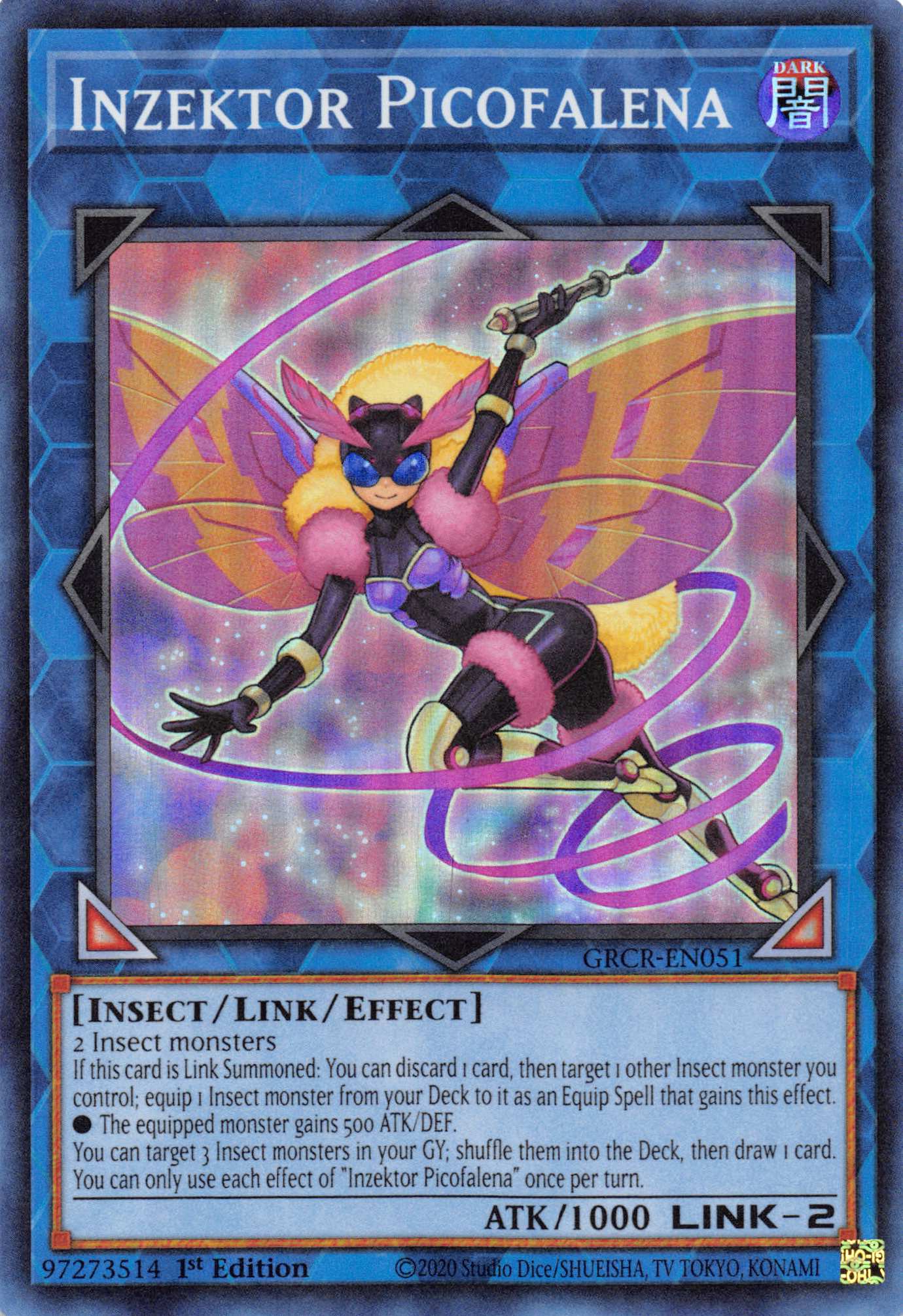 Inzektor Picofalena [GRCR-EN051] Super Rare | Shuffle n Cut Hobbies & Games