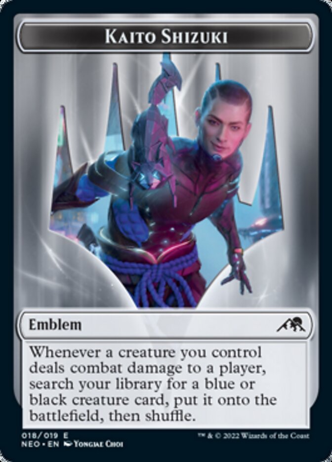 Spirit (002) // Kaito Shizuki Emblem Double-Sided Token [Kamigawa: Neon Dynasty Tokens] | Shuffle n Cut Hobbies & Games