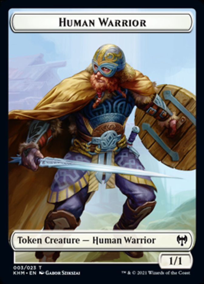 Human Warrior Token [Kaldheim Tokens] | Shuffle n Cut Hobbies & Games