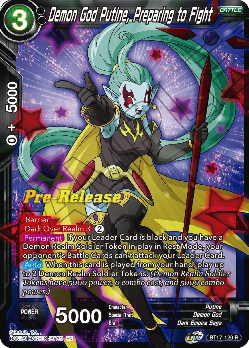 Demon God Putine, Preparing to Fight (BT17-120) [Ultimate Squad Prerelease Promos] | Shuffle n Cut Hobbies & Games