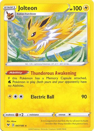 Jolteon (047/185) (Cosmos Holo) [Sword & Shield: Vivid Voltage] | Shuffle n Cut Hobbies & Games