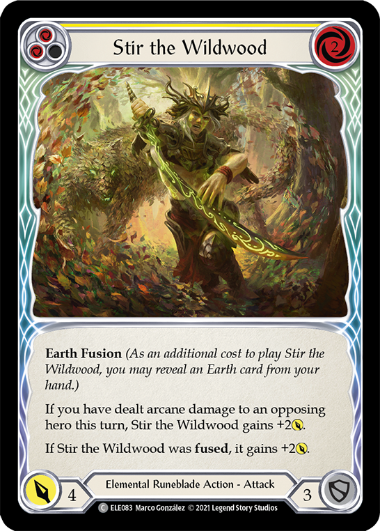 Stir the Wildwood (Yellow) [ELE083] (Tales of Aria)  1st Edition Rainbow Foil | Shuffle n Cut Hobbies & Games