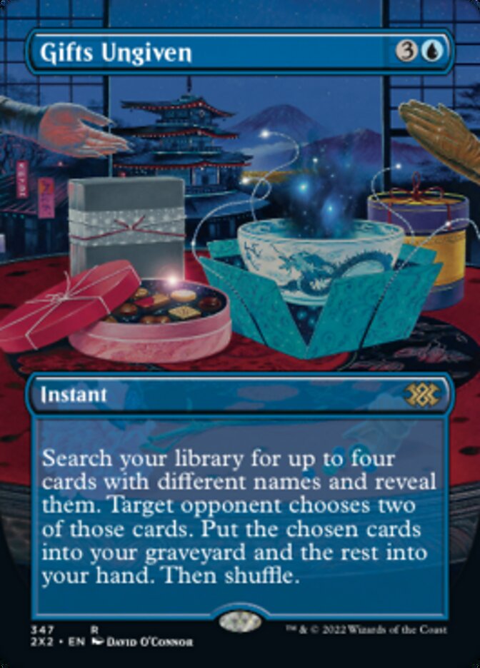 Gifts Ungiven (Borderless Alternate Art) [Double Masters 2022] | Shuffle n Cut Hobbies & Games