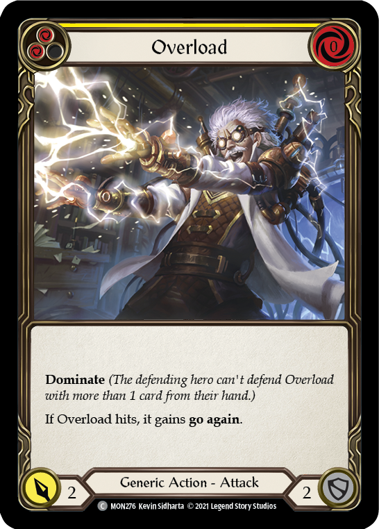 Overload (Yellow) (Rainbow Foil) [MON276-RF] 1st Edition Rainbow Foil | Shuffle n Cut Hobbies & Games