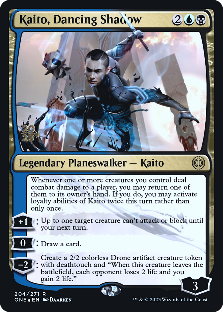 Kaito, Dancing Shadow [Phyrexia: All Will Be One Prerelease Promos] | Shuffle n Cut Hobbies & Games