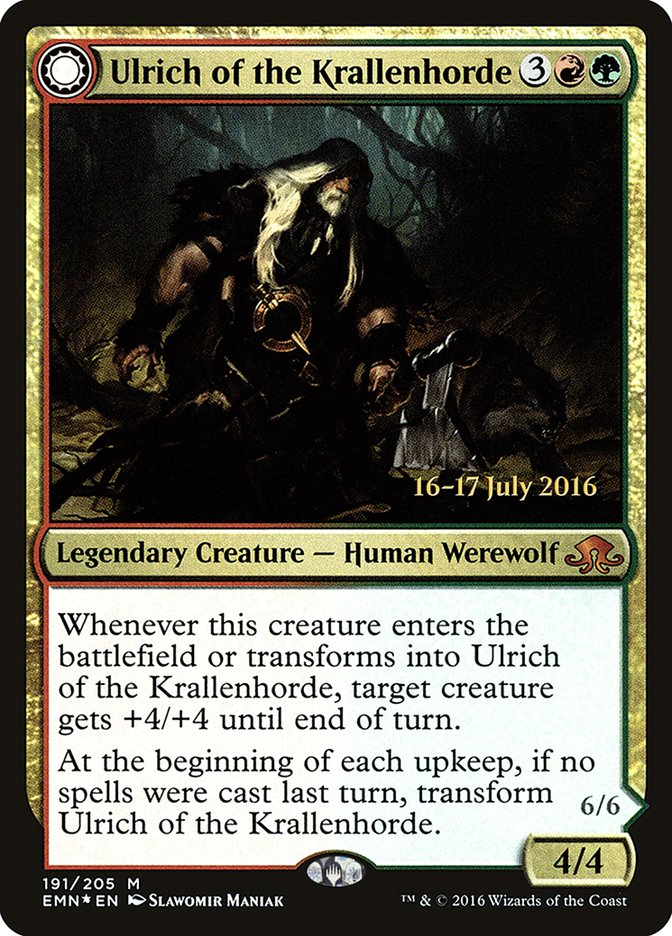 Ulrich of the Krallenhorde // Ulrich, Uncontested Alpha [Eldritch Moon Prerelease Promos] | Shuffle n Cut Hobbies & Games