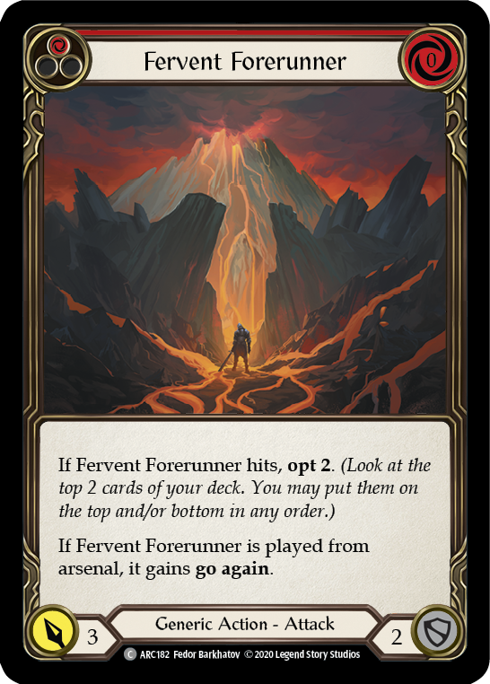 Fervent Forerunner (Red) [ARC182] Unlimited Edition Rainbow Foil | Shuffle n Cut Hobbies & Games
