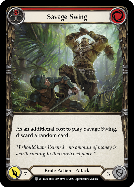 Savage Swing (Red) [U-WTR020] (Welcome to Rathe Unlimited)  Unlimited Normal | Shuffle n Cut Hobbies & Games