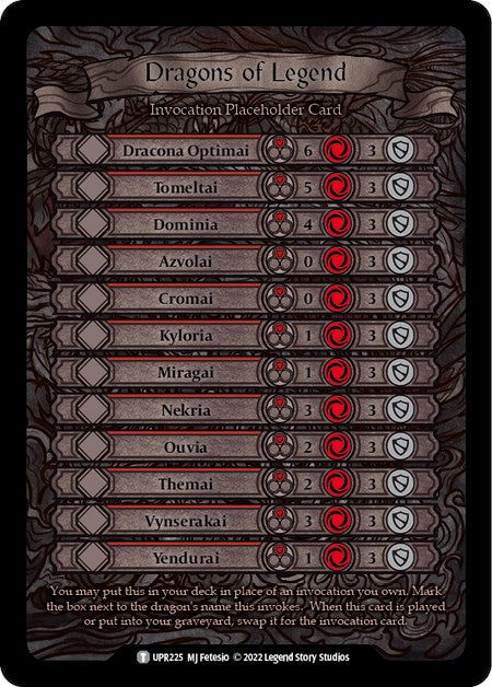 Dragons of Legend Invocation Placeholder Card [UPR225] (Uprising) | Shuffle n Cut Hobbies & Games