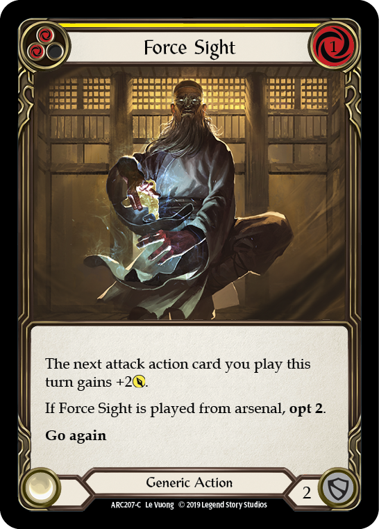 Force Sight (Yellow) [ARC207-C] 1st Edition Rainbow Foil | Shuffle n Cut Hobbies & Games