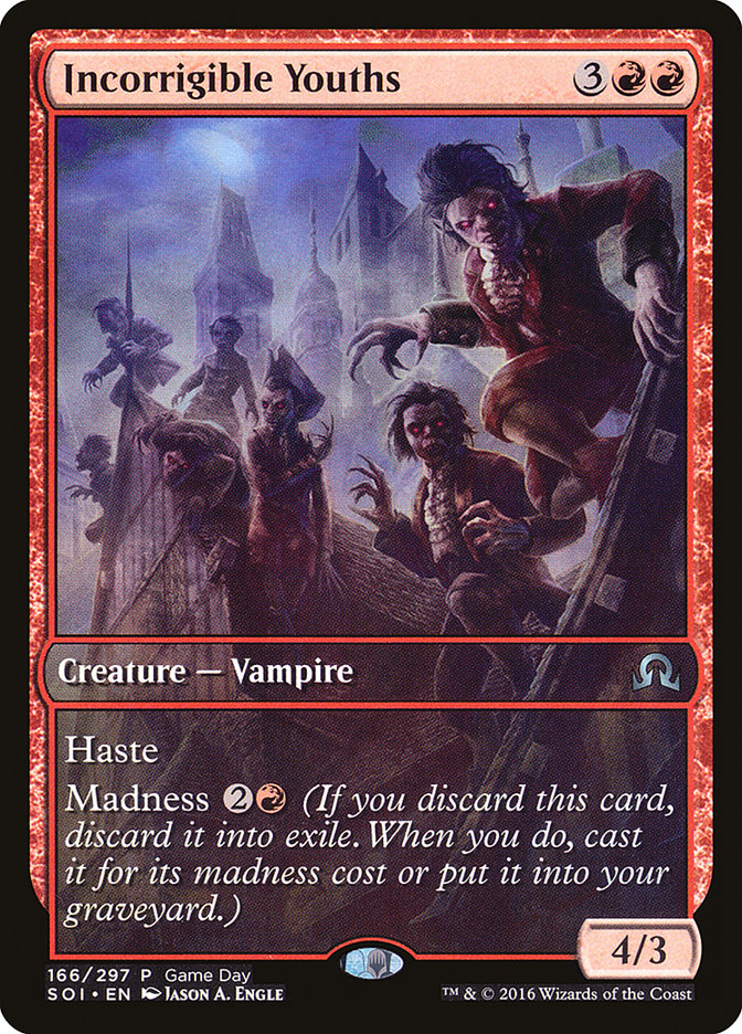 Incorrigible Youths (Game Day) (Extended Art) [Shadows over Innistrad Promos] | Shuffle n Cut Hobbies & Games