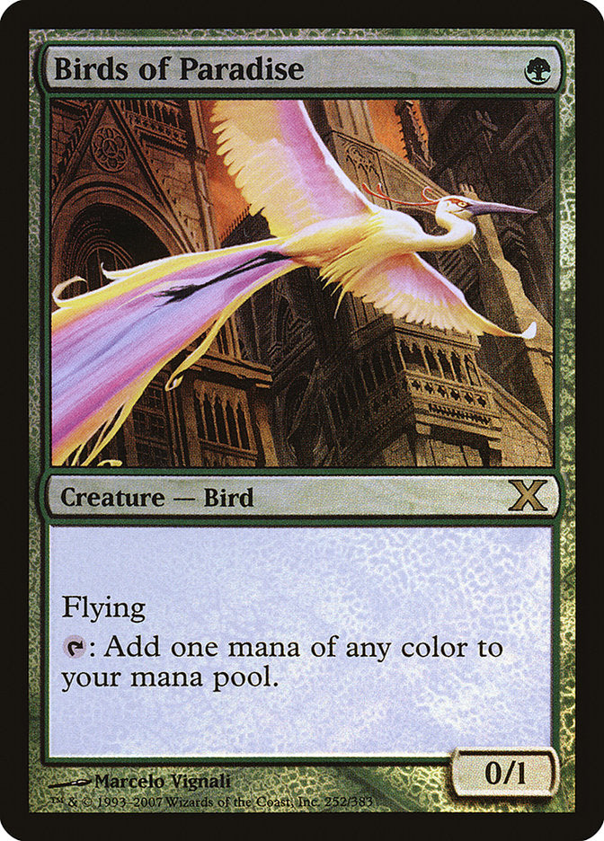 Birds of Paradise (Premium Foil) [Tenth Edition] | Shuffle n Cut Hobbies & Games