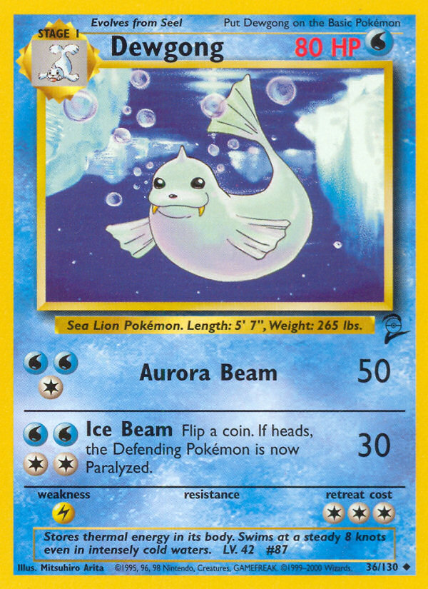 Dewgong (36/130) [Base Set 2] | Shuffle n Cut Hobbies & Games
