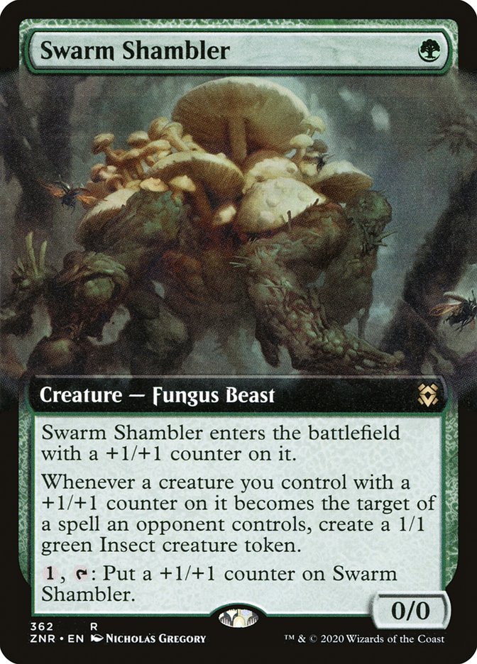 Swarm Shambler (Extended Art) [Zendikar Rising] | Shuffle n Cut Hobbies & Games