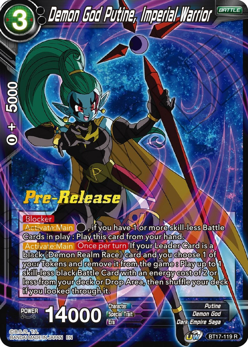Demon God Putine, Imperial Warrior (BT17-119) [Ultimate Squad Prerelease Promos] | Shuffle n Cut Hobbies & Games
