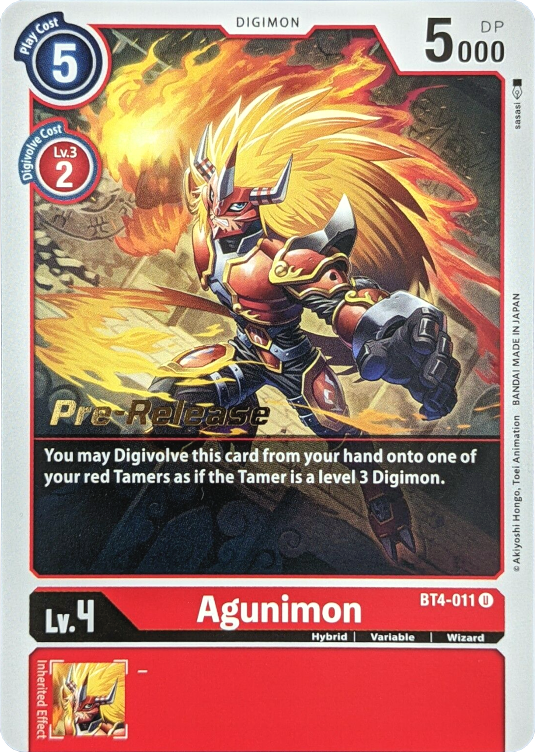 Agunimon [BT4-011] [Great Legend Pre-Release Promos] | Shuffle n Cut Hobbies & Games