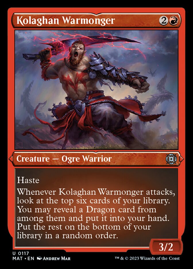 Kolaghan Warmonger (Foil Etched) [March of the Machine: The Aftermath] | Shuffle n Cut Hobbies & Games