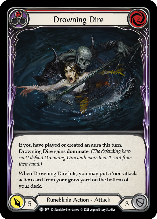 Drowning Dire (Red) [EVR110] (Everfest)  1st Edition Rainbow Foil | Shuffle n Cut Hobbies & Games