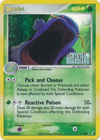 Swalot (11/100) (Stamped) [EX: Crystal Guardians] | Shuffle n Cut Hobbies & Games
