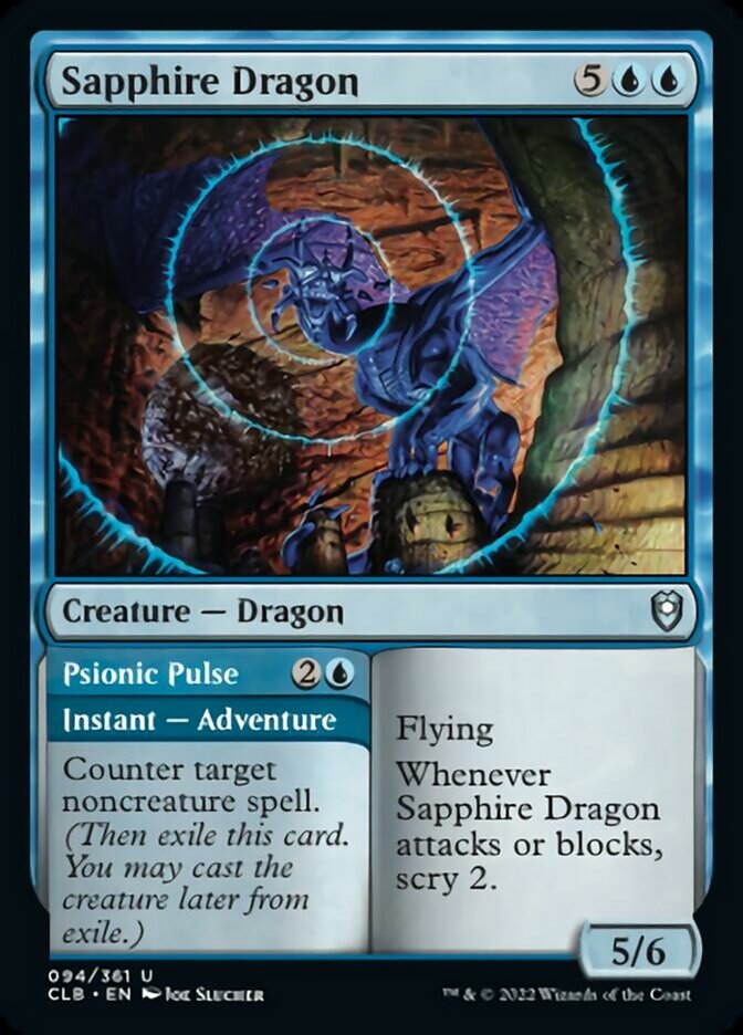 Sapphire Dragon // Psionic Pulse [Commander Legends: Battle for Baldur's Gate] | Shuffle n Cut Hobbies & Games