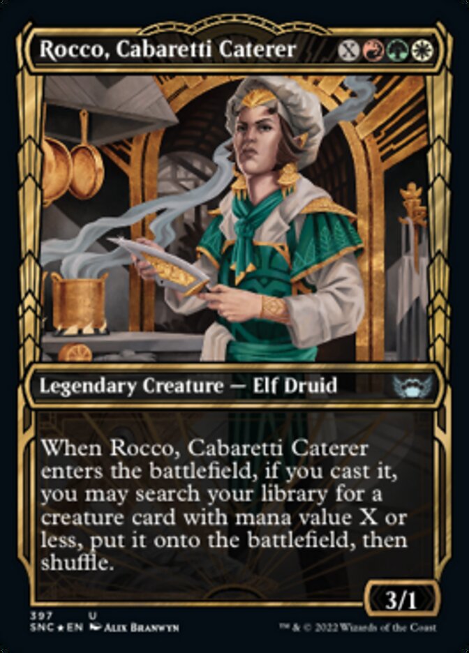 Rocco, Cabaretti Caterer (Showcase Golden Age Gilded Foil) [Streets of New Capenna] | Shuffle n Cut Hobbies & Games