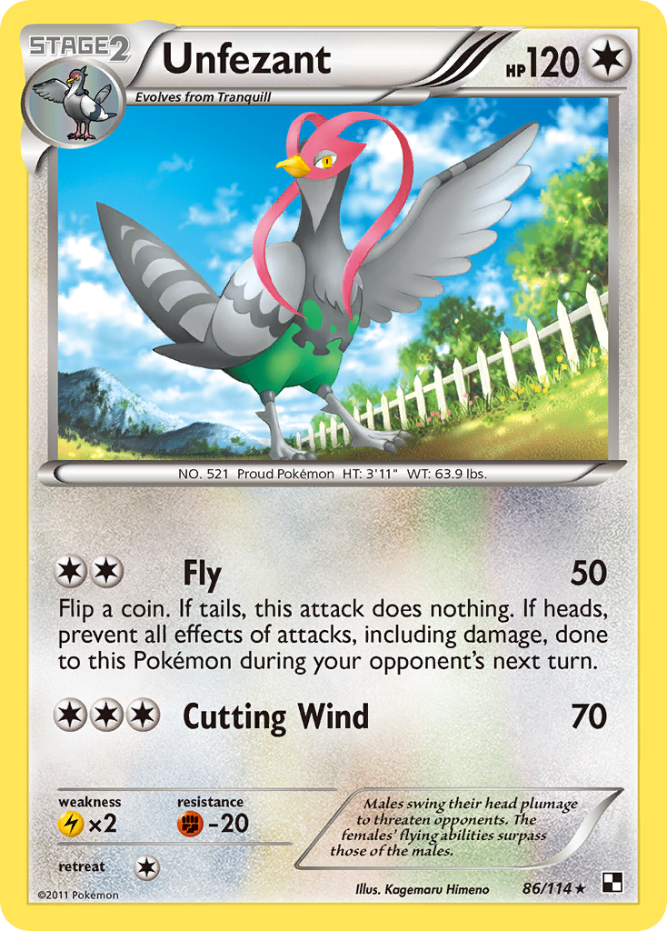 Unfezant (86/114) [Black & White: Base Set] | Shuffle n Cut Hobbies & Games