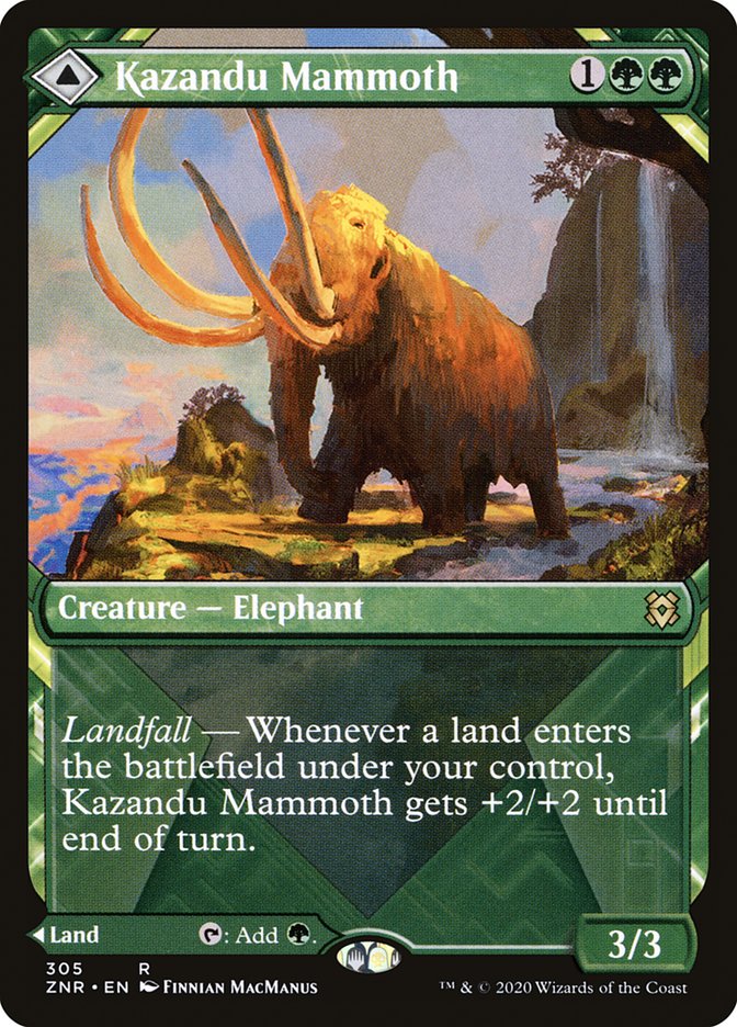 Kazandu Mammoth // Kazandu Valley (Showcase) [Zendikar Rising] | Shuffle n Cut Hobbies & Games