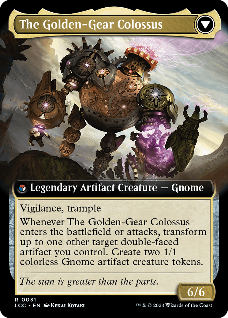Tetzin, Gnome Champion // The Golden-Gear Colossus (Extended Art) [The Lost Caverns of Ixalan Commander] | Shuffle n Cut Hobbies & Games