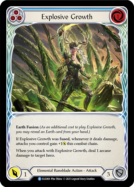 Explosive Growth (Blue) [ELE069] (Tales of Aria)  1st Edition Rainbow Foil | Shuffle n Cut Hobbies & Games