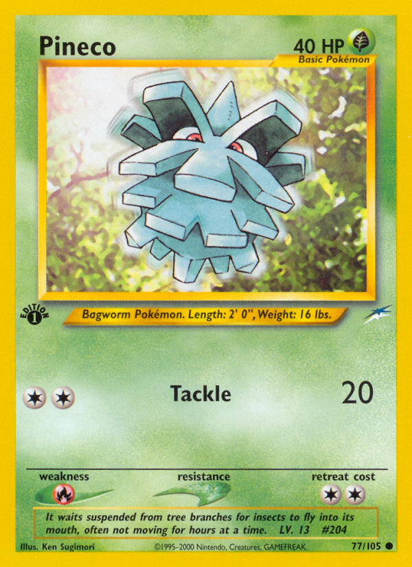 Pineco (77/105) [Neo Destiny 1st Edition] | Shuffle n Cut Hobbies & Games