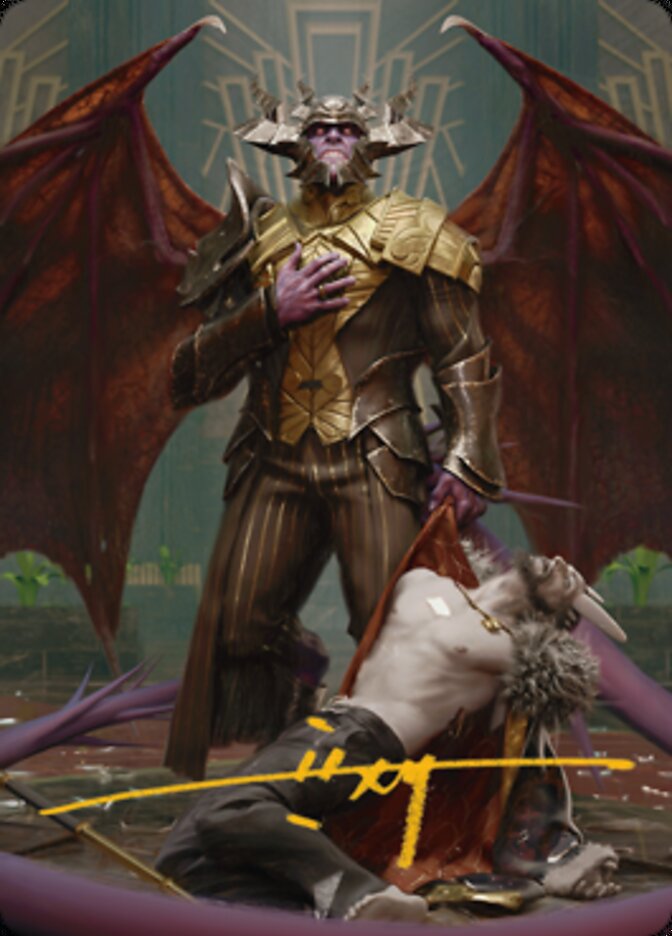 Ob Nixilis, the Adversary 1 Art Card (Gold-Stamped Signature) [Streets of New Capenna Art Series] | Shuffle n Cut Hobbies & Games