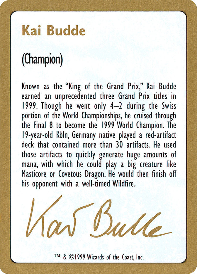 Kai Budde Bio [World Championship Decks 1999] | Shuffle n Cut Hobbies & Games