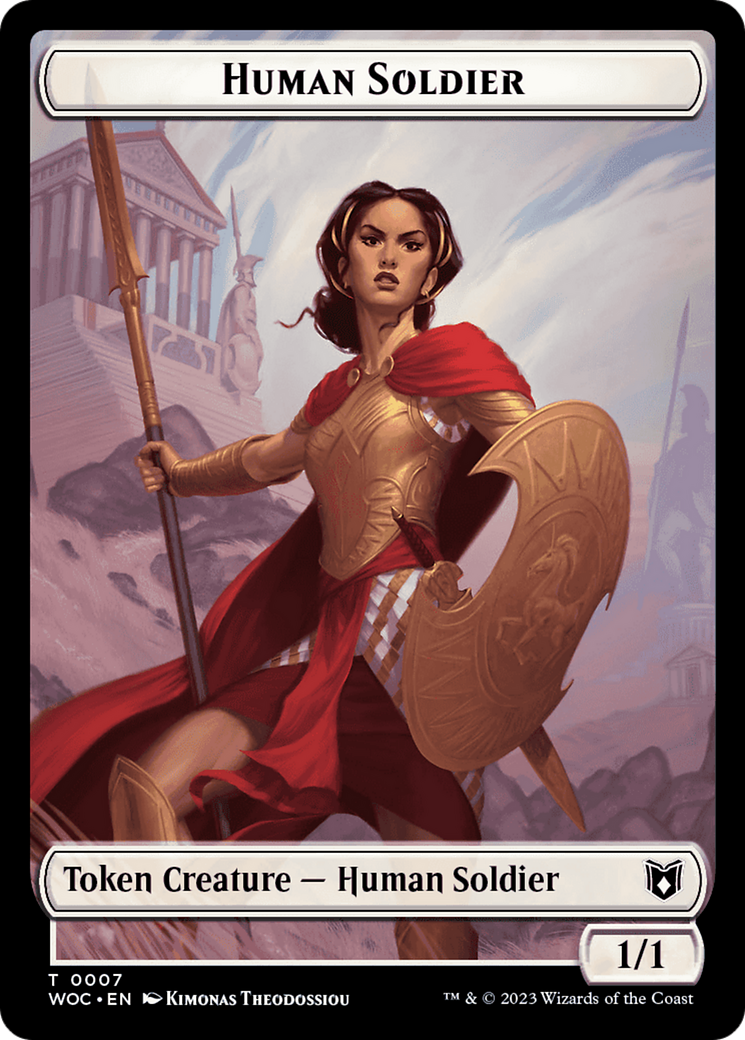 Pirate // Human Soldier Double-Sided Token [Wilds of Eldraine Commander Tokens] | Shuffle n Cut Hobbies & Games