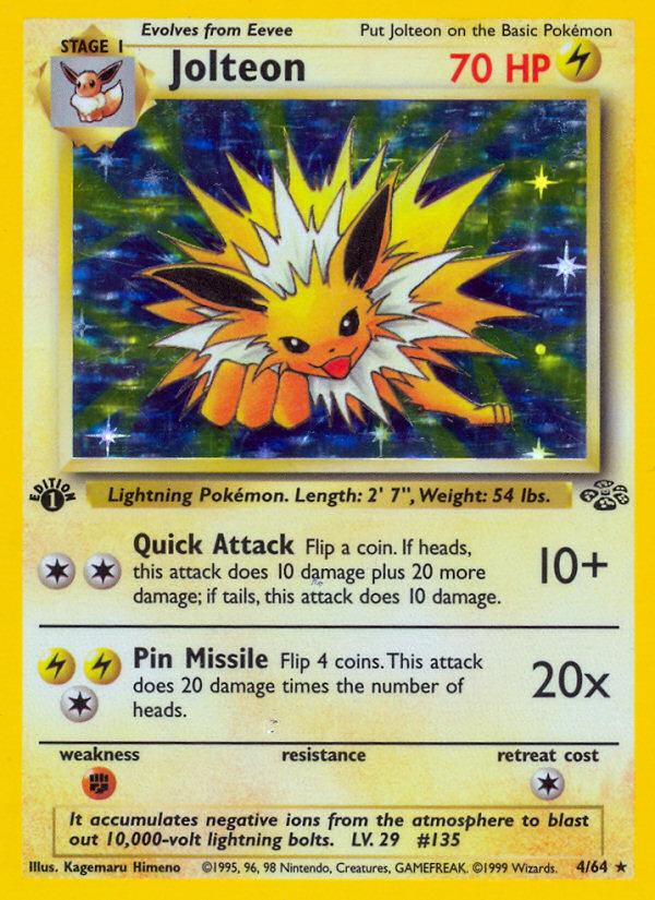 Jolteon (4/64) [Jungle 1st Edition] | Shuffle n Cut Hobbies & Games