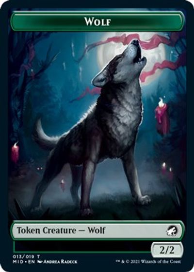 Rhino // Wolf Double-Sided Token [Innistrad: Midnight Hunt Commander Tokens] | Shuffle n Cut Hobbies & Games