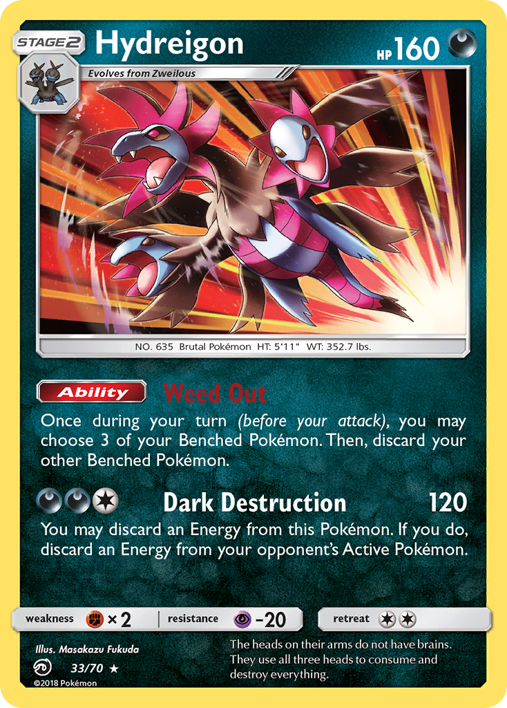 Hydreigon (33/70) [Sun & Moon: Dragon Majesty] | Shuffle n Cut Hobbies & Games