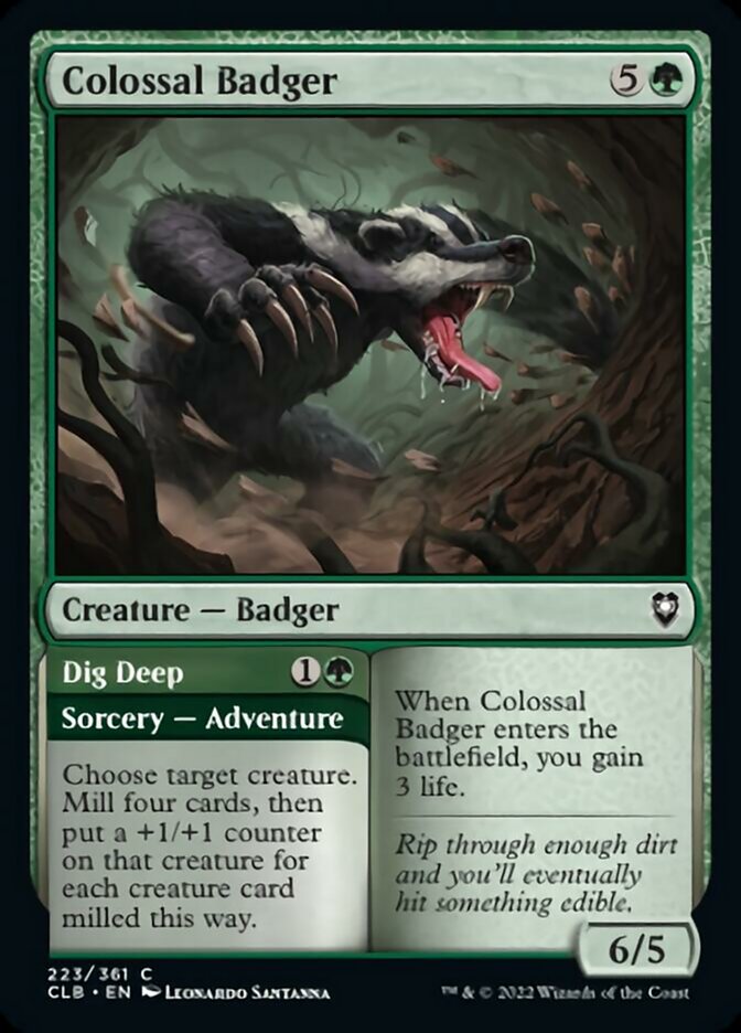 Colossal Badger // Dig Deep [Commander Legends: Battle for Baldur's Gate] | Shuffle n Cut Hobbies & Games