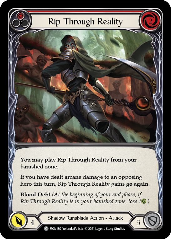 Rip Through Reality (Red) (Rainbow Foil) [MON180-RF] 1st Edition Rainbow Foil | Shuffle n Cut Hobbies & Games