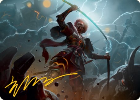 Raiyuu, Storm's Edge Art Card (Gold-Stamped Signature) [Kamigawa: Neon Dynasty Art Series] | Shuffle n Cut Hobbies & Games