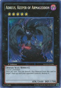Adreus, Keeper of Armageddon [GENF-EN086] Secret Rare | Shuffle n Cut Hobbies & Games