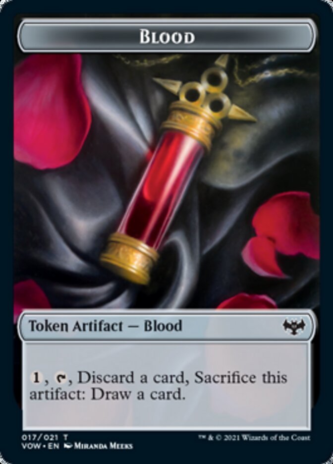 Blood // Chandra, Dressed to Kill Emblem Double-Sided Token [Innistrad: Crimson Vow Tokens] | Shuffle n Cut Hobbies & Games