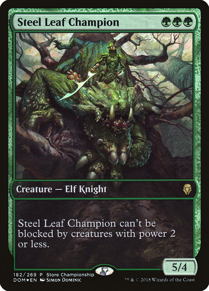 Steel Leaf Champion (Store Championship) (Full Art) [Dominaria Promos] | Shuffle n Cut Hobbies & Games