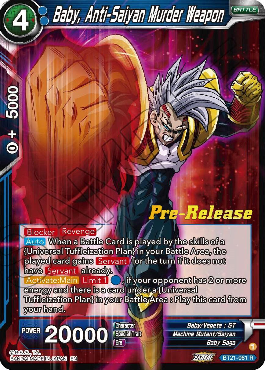 Baby, Anti-Saiyan Murder Weapon (BT21-061) [Wild Resurgence Pre-Release Cards] | Shuffle n Cut Hobbies & Games