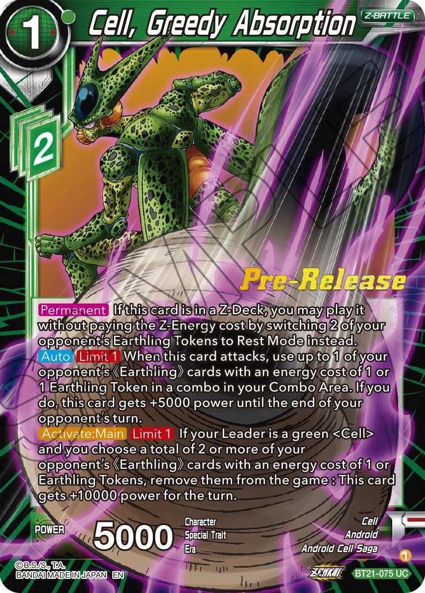 Cell, Greedy Absorption (BT21-075) [Wild Resurgence Pre-Release Cards] | Shuffle n Cut Hobbies & Games