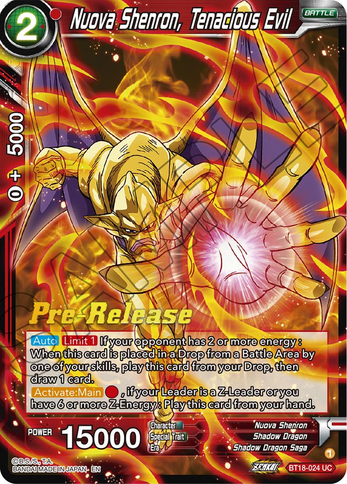 Nuova Shenron, Tenacious Evil (BT18-024) [Dawn of the Z-Legends Prerelease Promos] | Shuffle n Cut Hobbies & Games